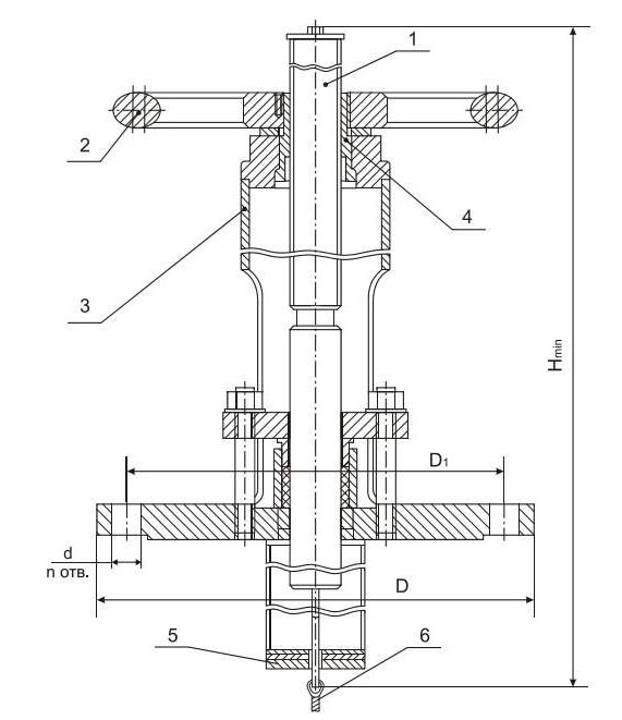 Чертёж механизма управления МУВ